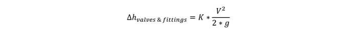 valves and fittings pipe pressure loss equation