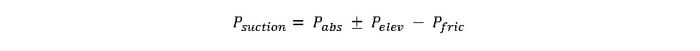 Elevation suction equation