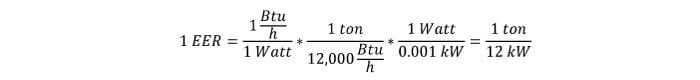 Convert EER to KW/ton