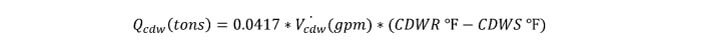 Cooling tower airflow as a function of change in enthalpy of air